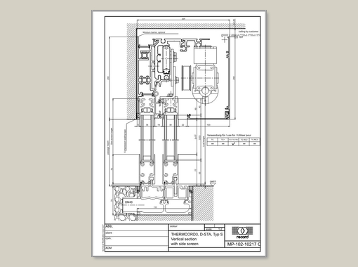 D-STA, Vertical section with side screen