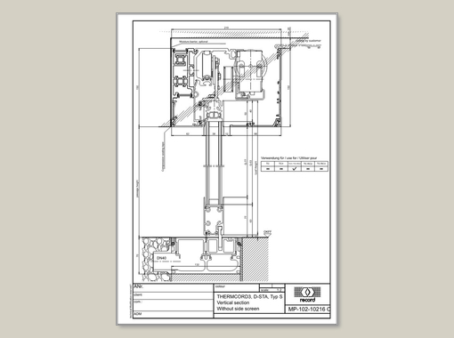 D-STA, Vertical section without side screen