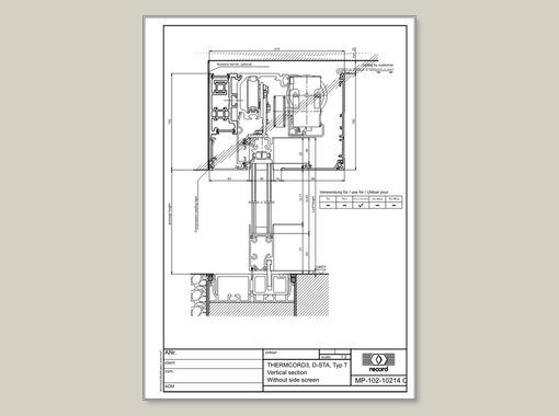 D-STA, Vertical section without side screen