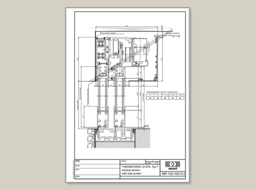 D-STA, Vertical section with side screen