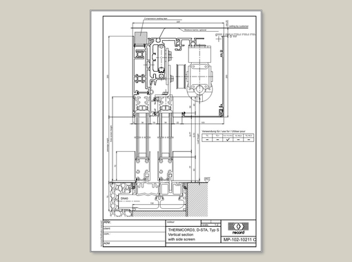 D-STA, Vertical section with side screen