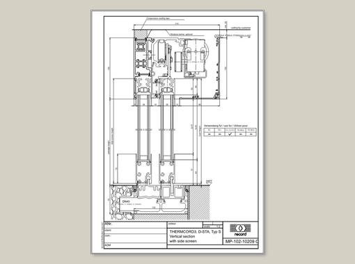 D-STA, Vertical section with side screen