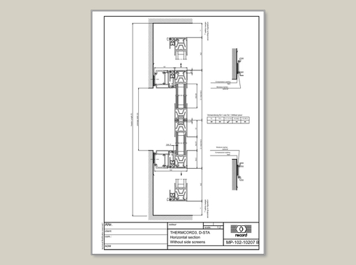 D-STA, Horizontal section without side screens