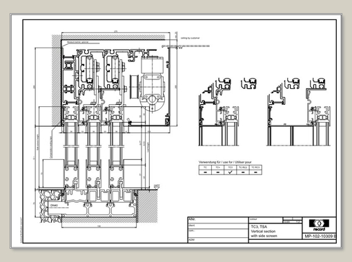 THERMCORD3, TSA, vertical section with side screen